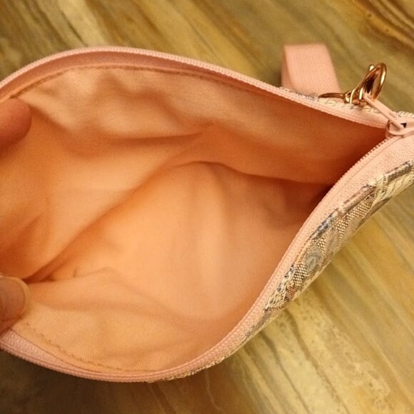 New Zippy Hanging Satin Wristlet Clutch Pouch Make-up Bags Floral Abstract print - Picture 14 of 14